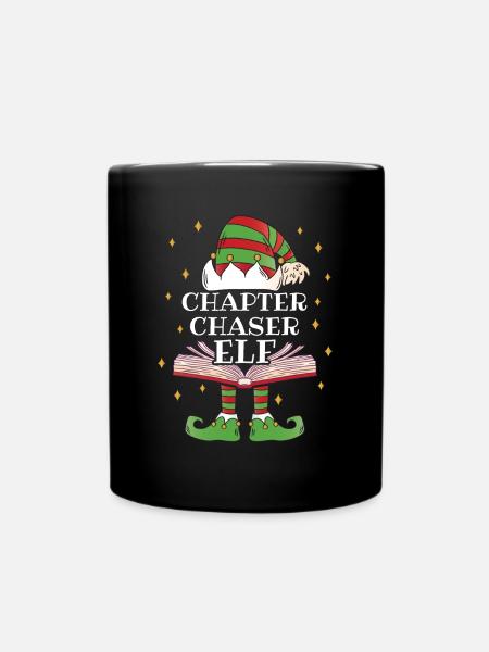 The Chapter Chaser Elf Book Reading - Tasse einfarbig - Schwarz