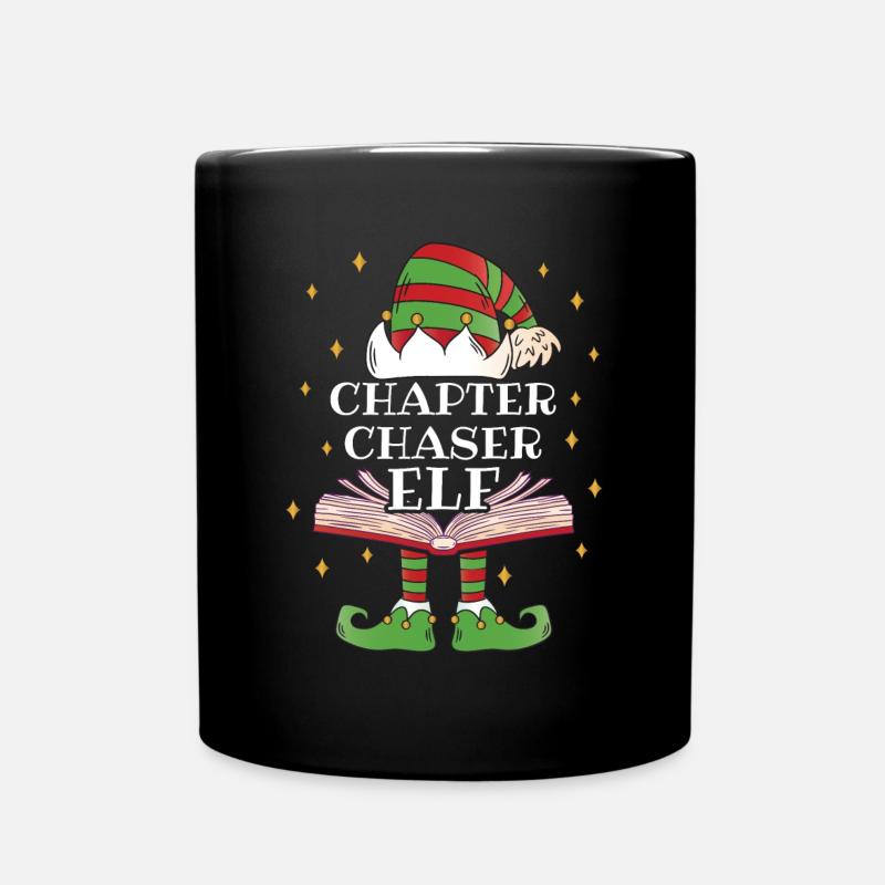 The Chapter Chaser Elf Book Reading - Tasse einfarbig - Schwarz