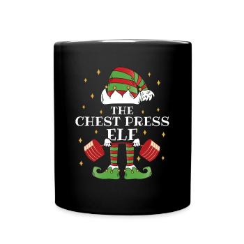 The Chest Press Elf Fitness - Full Colour Mug - black - Front