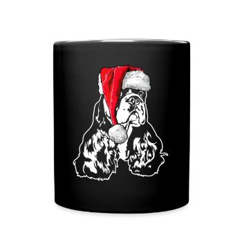 Père Noël American Cocker Spaniel Chiens de Noël - Mug uni - noir - Devant