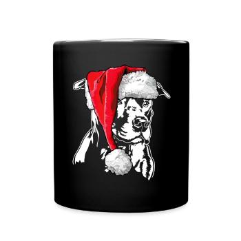 Noël du Père Noël American Staffordshire Terrier - Mug uni - noir - Devant