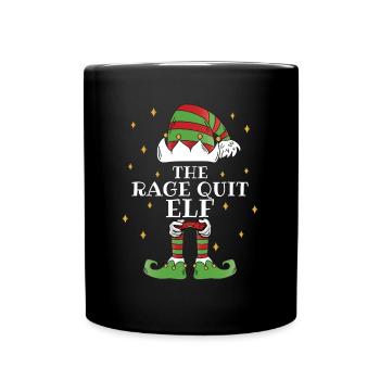 The Rage Quit Elf Video Gaming - Tasse einfarbig - Schwarz - Vorne