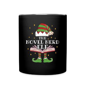 Le roman Nerd Elf Book Reading - Mug uni - noir - Devant