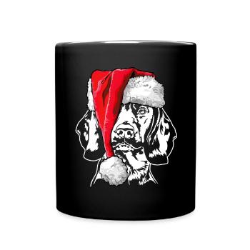 Santa Bavarian Mountain Hound Christmas - Full Colour Mug - black - Front