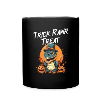 Trick Rawr Treat Halloween Dinosaurier Humor - Tasse einfarbig - Schwarz - Vorne