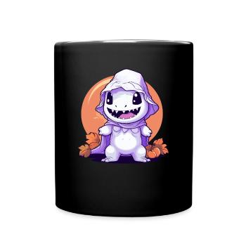 Ghost Dinosaur Halloween Kawaii Gift - Full Colour Mug - black - Front