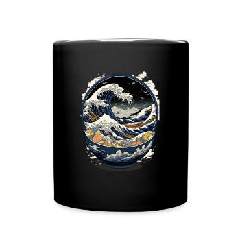 Ramen Hokusai Japanische Kunst Kanagawa Humor - Tasse einfarbig - Schwarz - Vorne