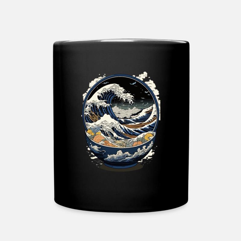 Ramen Hokusai Art Japonais Humour Kanagawa - Mug uni - noir