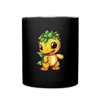 Pineapple Dinosaur Gift Idea Tropical Holiday - Full Colour Mug - black - Front