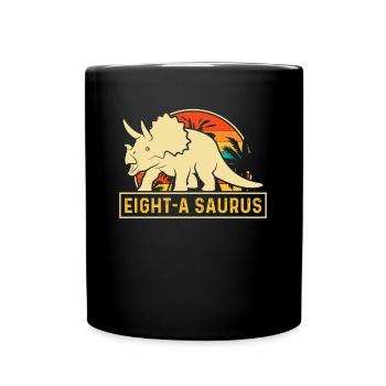 Eight-A Saurus Triceratops 8e anniversaire - Mug uni - noir - Devant