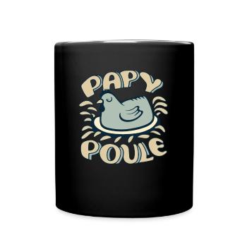 Papy Poule Humour Cadeau Fête Des Grands Pères - Mug uni - noir - Devant