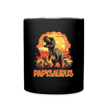 Papysaurus Papy Dinosaure Cadeau Grand-Père - Mug uni - noir - Devant