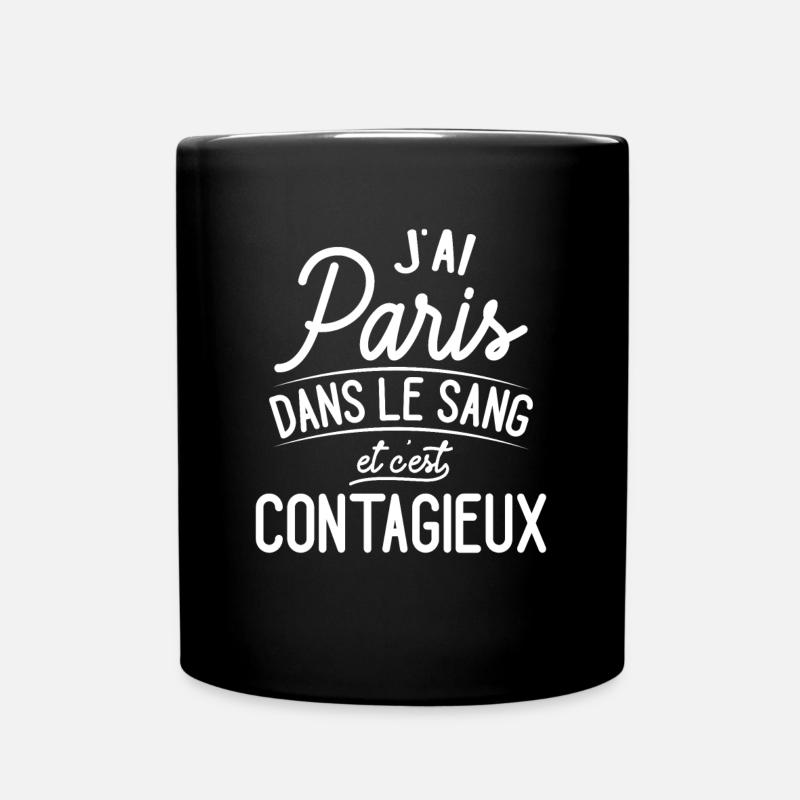 Paris Dans Le Sang Cadeau Parisiens - Mug uni - noir