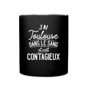 Toulouse Dans Le Sang Cadeau Toulousains - Mug uni - noir - Devant