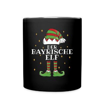 Der Bayrische Elf - Familien Weihnachtsoutfit - Tasse einfarbig - Schwarz - Vorne