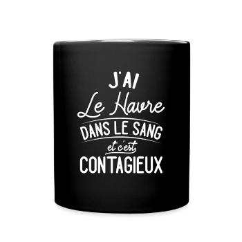 Le Havre Dans Le Sang Cadeau Havrais - Mug uni - noir - Devant