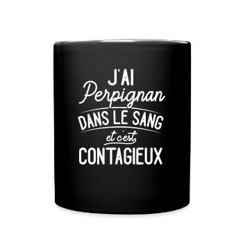 Perpignan Dans Le Sang Cadeau Perpignanais - Mug uni - noir - Devant