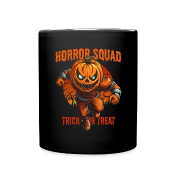 Horror Squad Halloween Kürbis Monster Süßes Saures - Tasse einfarbig - Schwarz - Vorne