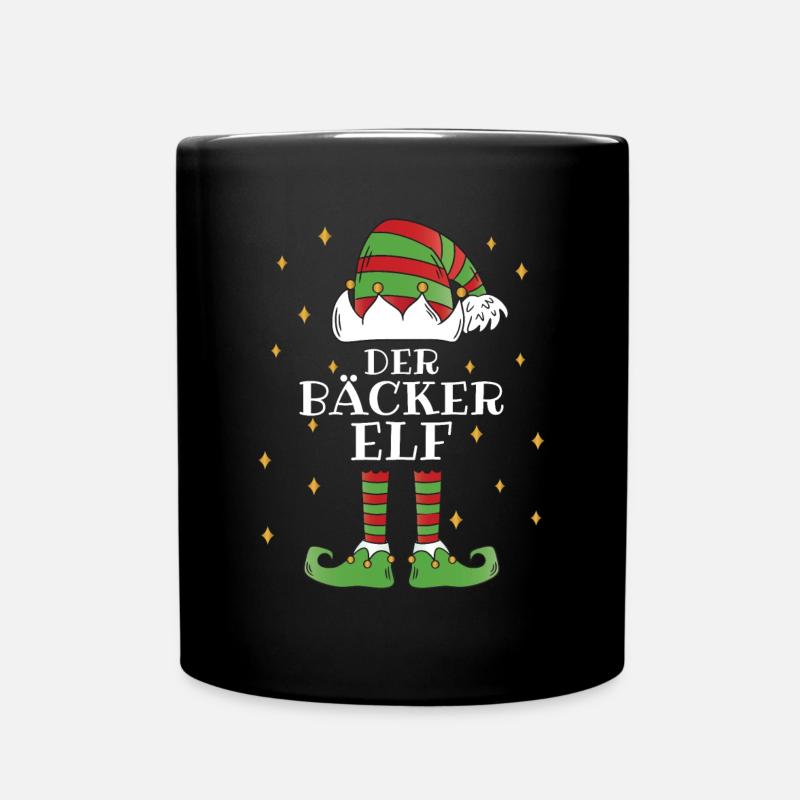 Der Bäcker Elf - Familien Weihnachtsoutfit - Tasse einfarbig - Schwarz