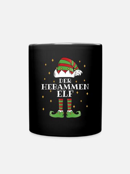 Der Hebammen Elf - Familien Weihnachtsoutfit - Tasse einfarbig - Schwarz