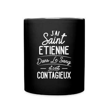 Saint-Étienne Dans Le Sang Cadeau Stéphanois - Mug uni - noir - Devant