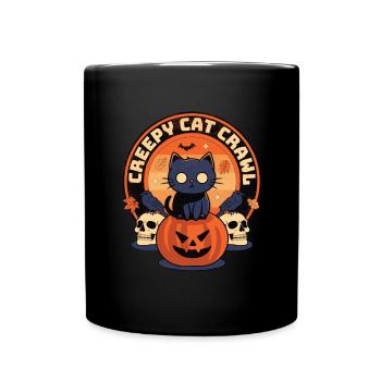Creepy Cat Crawl - Mystique d’Halloween effrayant - Mug uni - noir - Devant