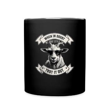 Im Zweifelsfall Traben Sie Es Aus - Wanderdesign - Tasse einfarbig - Schwarz - Vorne