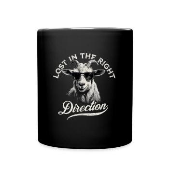 Perdu dans la bonne direction - La chèvre du randonneur - Mug uni - noir - Devant
