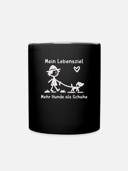 Mehr Hunde als Schuhe - Für leidenschaftliche - Tasse einfarbig - Schwarz