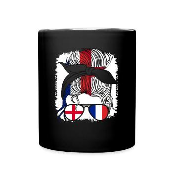 Moitié Anglais Moitié Française Fille France Angleterre - Mug uni - noir - Devant