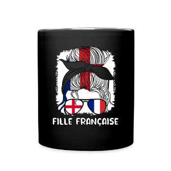 fille française French Girl France Angleterre Mignon - Mug uni - noir - Devant