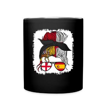 España Moitié Espagnol Moitié Anglais Fille Espagne - Mug uni - noir - Devant