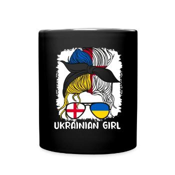 Moitié Anglais Moitié Ukrainien Fille Ukraine Angleterre - Mug uni - noir - Devant