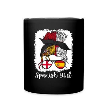 España Halb Englisch Halb Spanisch Mädchen Spanien chica - Tasse einfarbig - Schwarz - Vorne