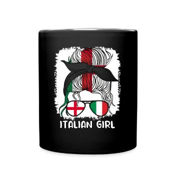 Italienisches Mädchen Italien England Flagge Italia, Ragazza - Tasse einfarbig - Schwarz - Vorne