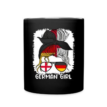 Moitié Anglais Moitié Allemand Fille Allemagne Mère - Mug uni - noir - Devant
