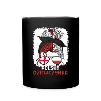 Pologne Moitié Anglais Moitié Polonais Fille Polska - Mug uni - noir - Devant