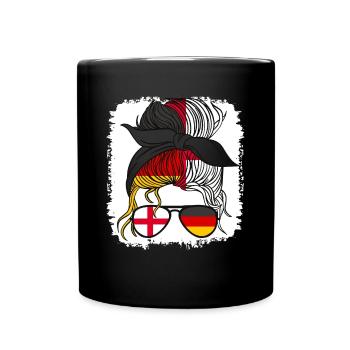 Moitié Anglais Moitié Allemand Fille Allemagne Angleterre Maman - Mug uni - noir - Devant