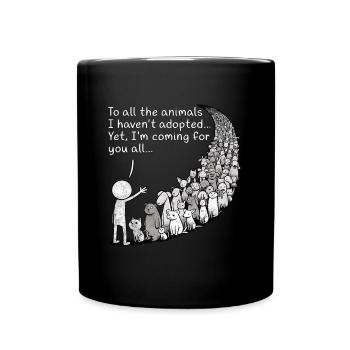 Pre-Pet Parent Animal Adoption Doodle Design - Full Colour Mug - black - Front