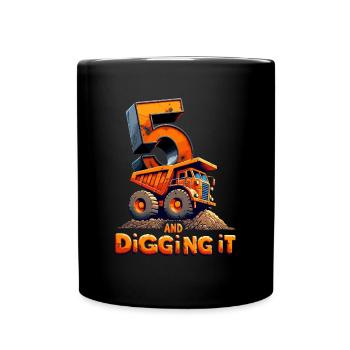 Anniversaire du grand bâtisseur de cinq ans - Mug uni - noir - Devant