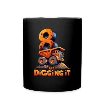 Feiern Sie Den 8. Geburtstag Von Great Digger - Tasse einfarbig - Schwarz - Vorne