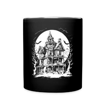Horror Haus Halloween Design - Tasse einfarbig - Schwarz - Vorne