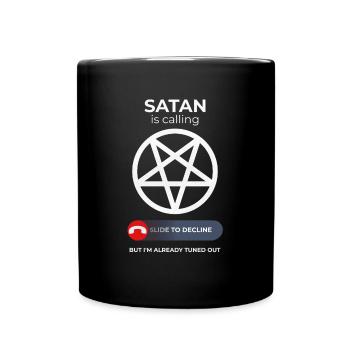Satanic Call Ignored – Pop Culture Wit - Full Colour Mug - black - Front