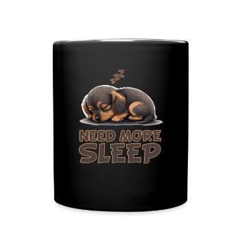 Schlafender Dackel-pyjama – Brauchen Sie Mehr - Tasse einfarbig - Schwarz - Vorne