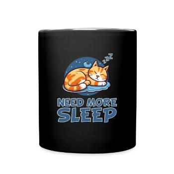 Sleeping Cat Nightwear - Relaxing - Full Colour Mug - black - Front