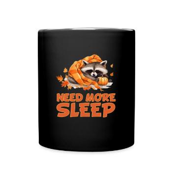 Pyjama de raton laveur qui dort – design pour le calme - Mug uni - noir - Devant