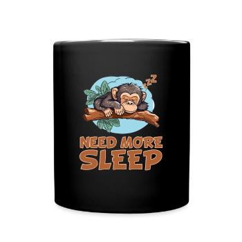 Chimpanzés endormis - étreignant le - Mug uni - noir - Devant