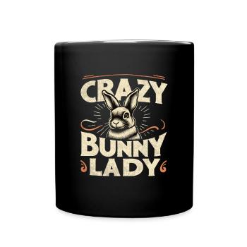 Crazy Bunny Lady - Full Colour Mug - black - Front