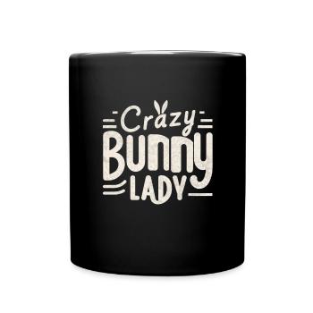 Crazy Bunny Lady - Full Colour Mug - black - Front