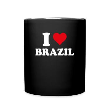 I Love Brésil Coeur Cadeau Brésilien Brésilienne - Mug uni - noir - Devant